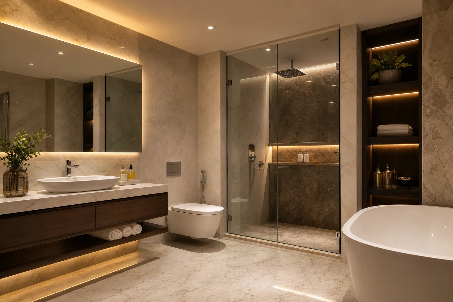 Luxury Bathroom Rendering — Internal 3D Render by Studio Square Foot